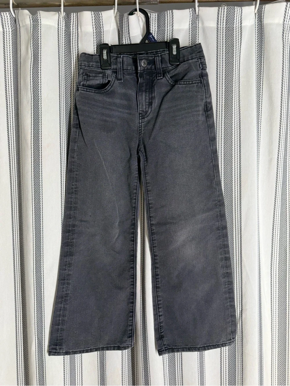 Old Navy Kids Black Gray Wash Wide-Leg Jeans